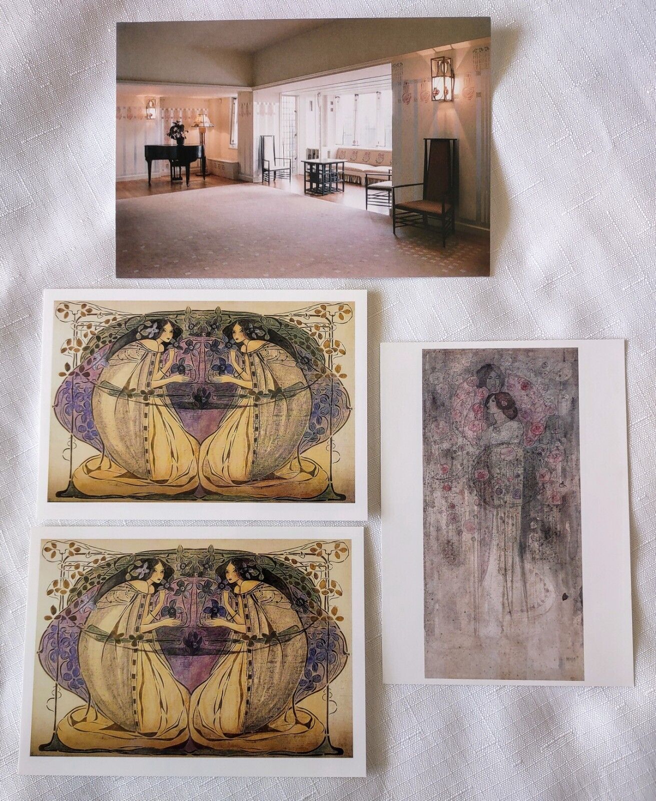 Set Of 4 Charles Rennie Mackintosh Postcards Unused