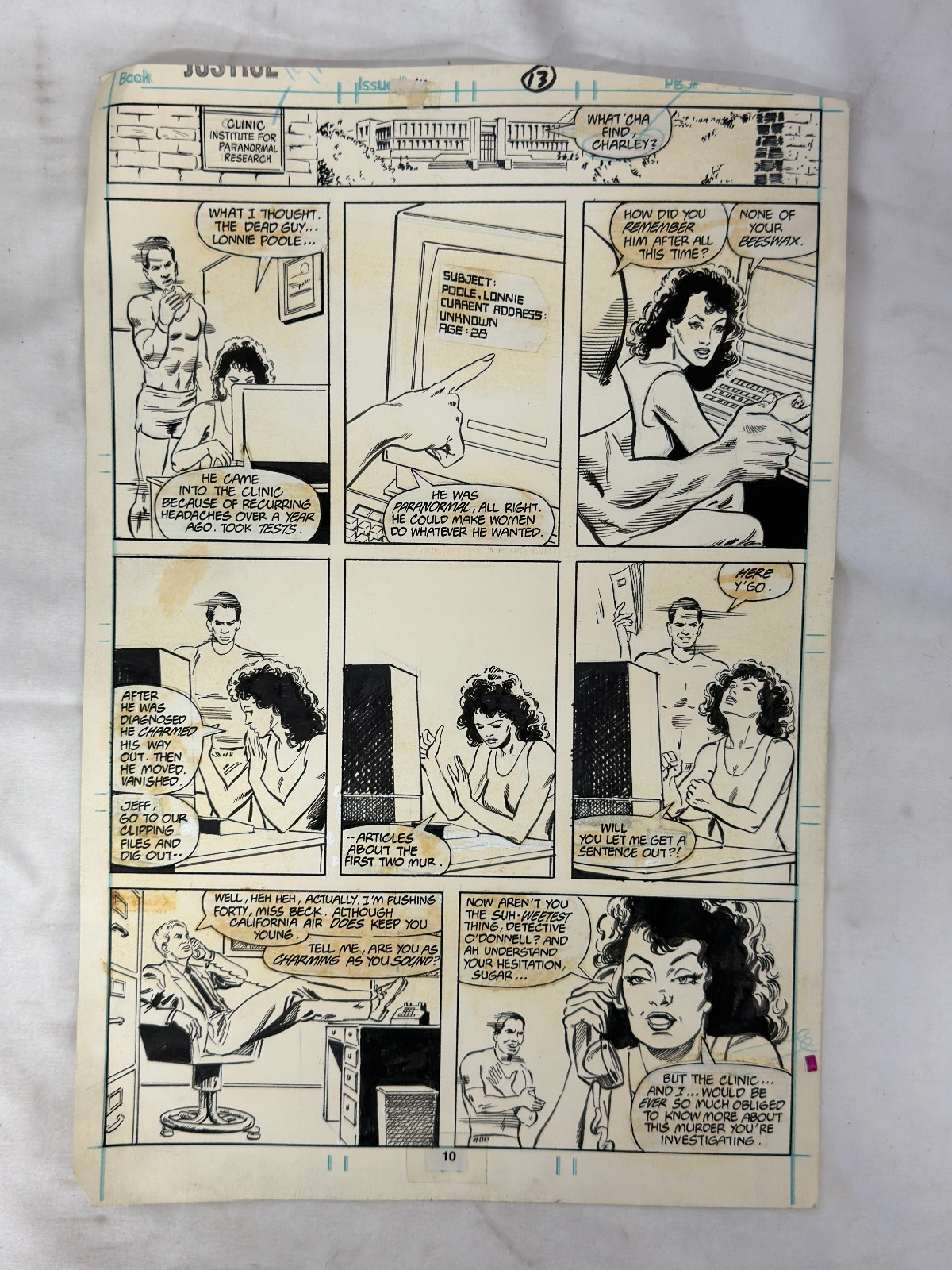 Justice Marvel Comics 1986 Original Comic Book Storyboard Art Page #13