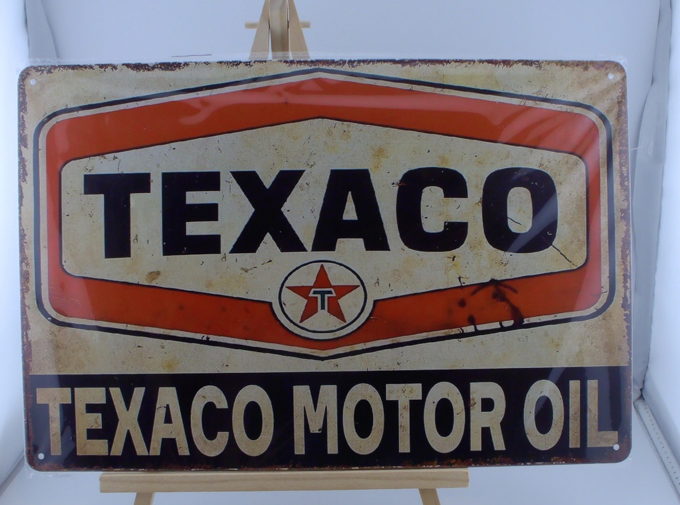 Texaco Motor Oil Metal Sign 12x8 Vintage Style Gas Station Garage Wall Decor