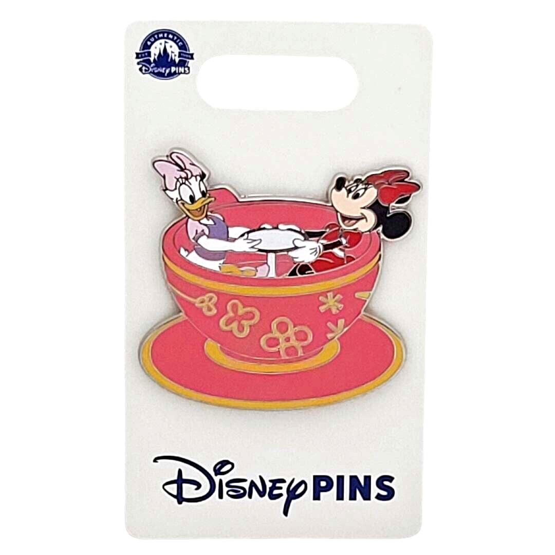 Disney Parks Minnie & Daisy Teacups Spinning Ride Trading Pin 2024 - NEW