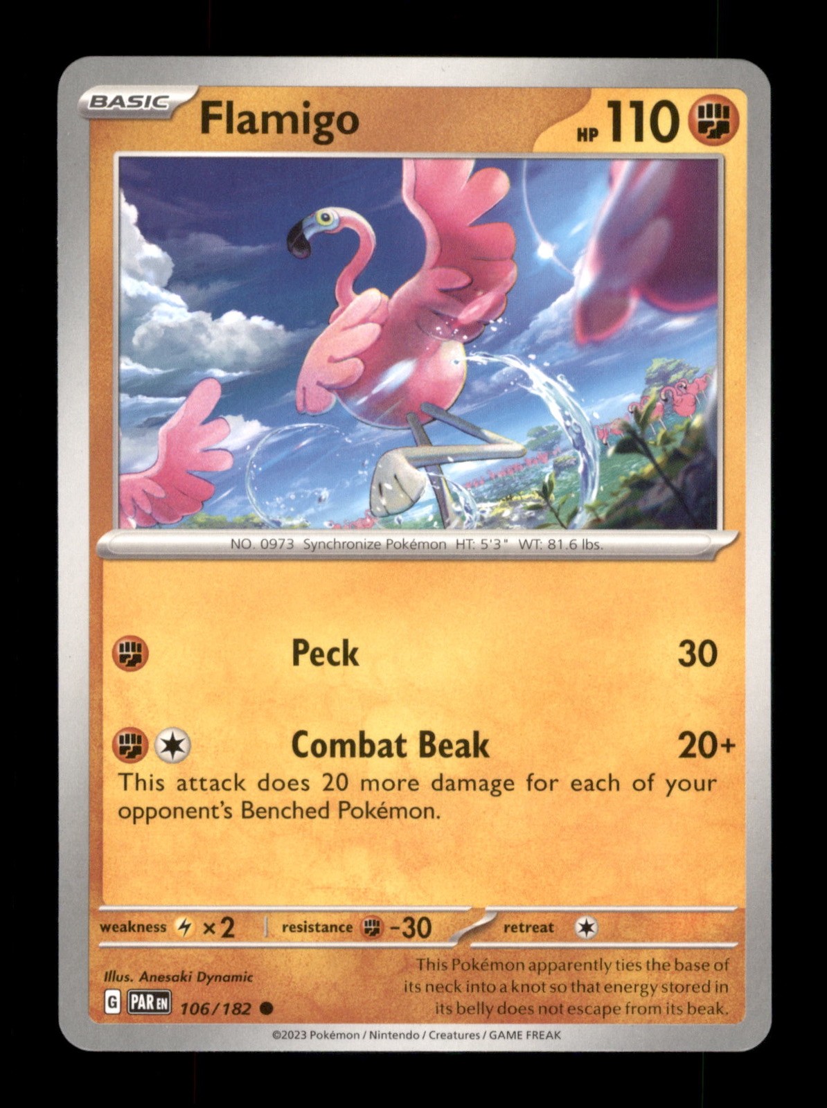 Flamigo 106/182 Regular 2023  Pokemon Trading Card TCG