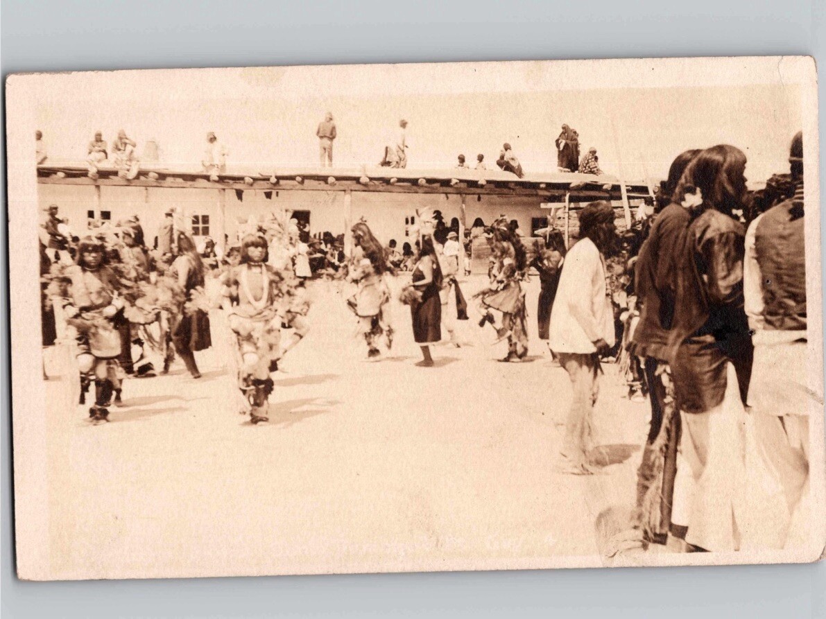 c1910 RARE Native American Party Festival Dora New Mexico NM RPPC Real Photo