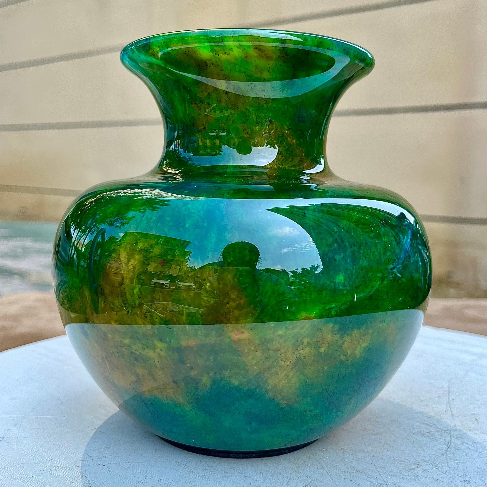 4.51LB  Rare and Natural Chinese Rainbow Jade Vase
