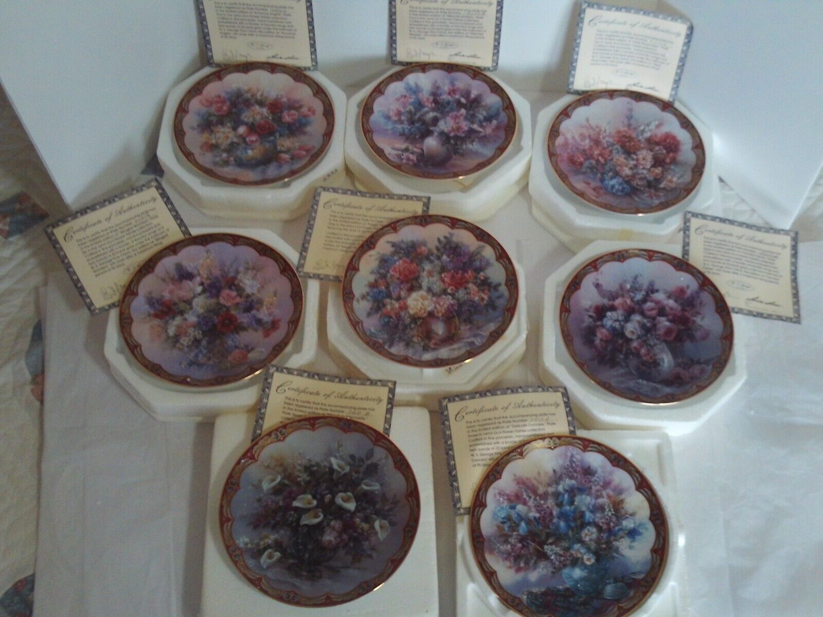 8 Bradford Exchange Plates Lena Liu Flower Fairies Complete Set + Certificates