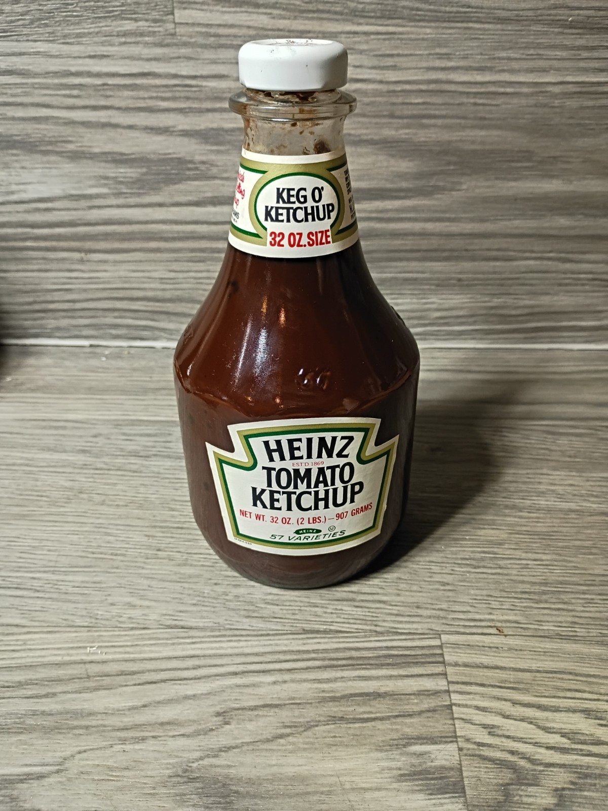 Vintage Heinz Keg O'Ketchup 32 oz. Glass Bottle - NEW OLD STOCK SEALED Ketchup