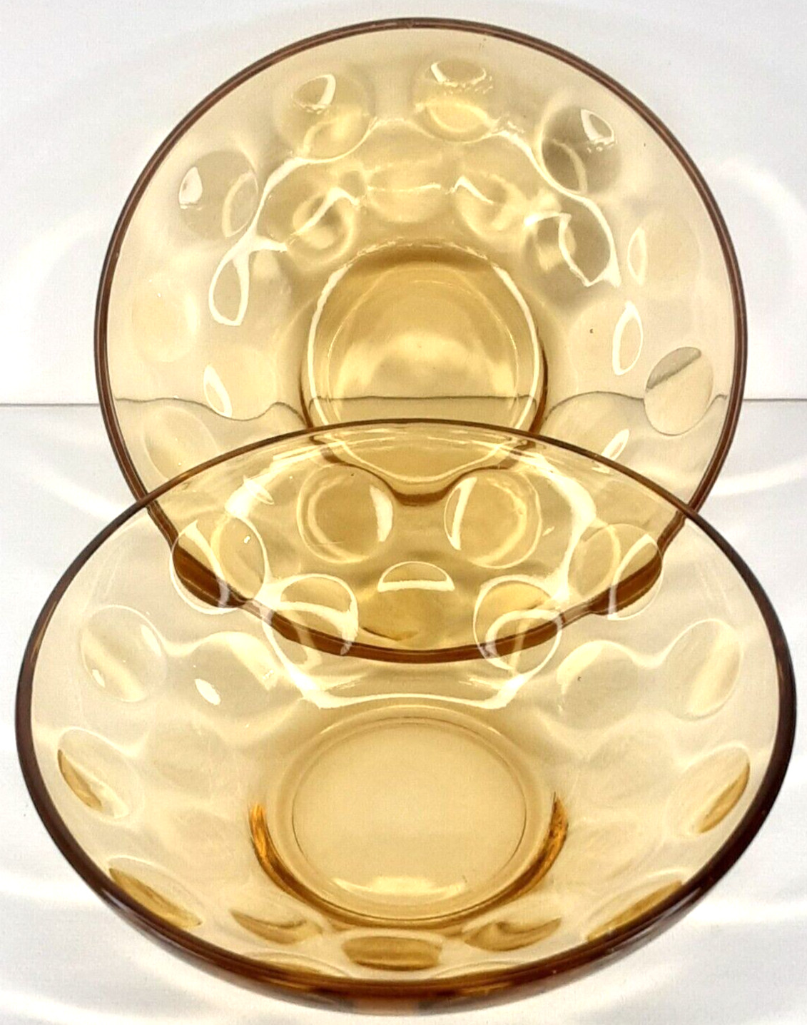 Vintage 1960s Hazel Atlas Glass Eldorado Gold Bowl Set Of 2 Made In USA