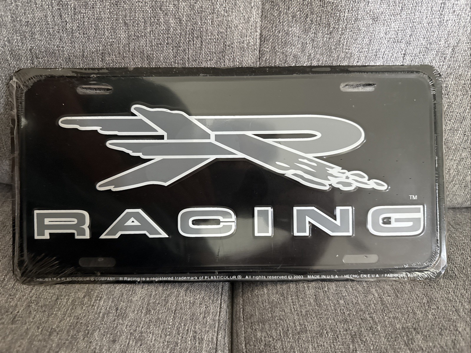 Vintage Chroma R Racing Metal Aluminum Booster License Plate Embossed New