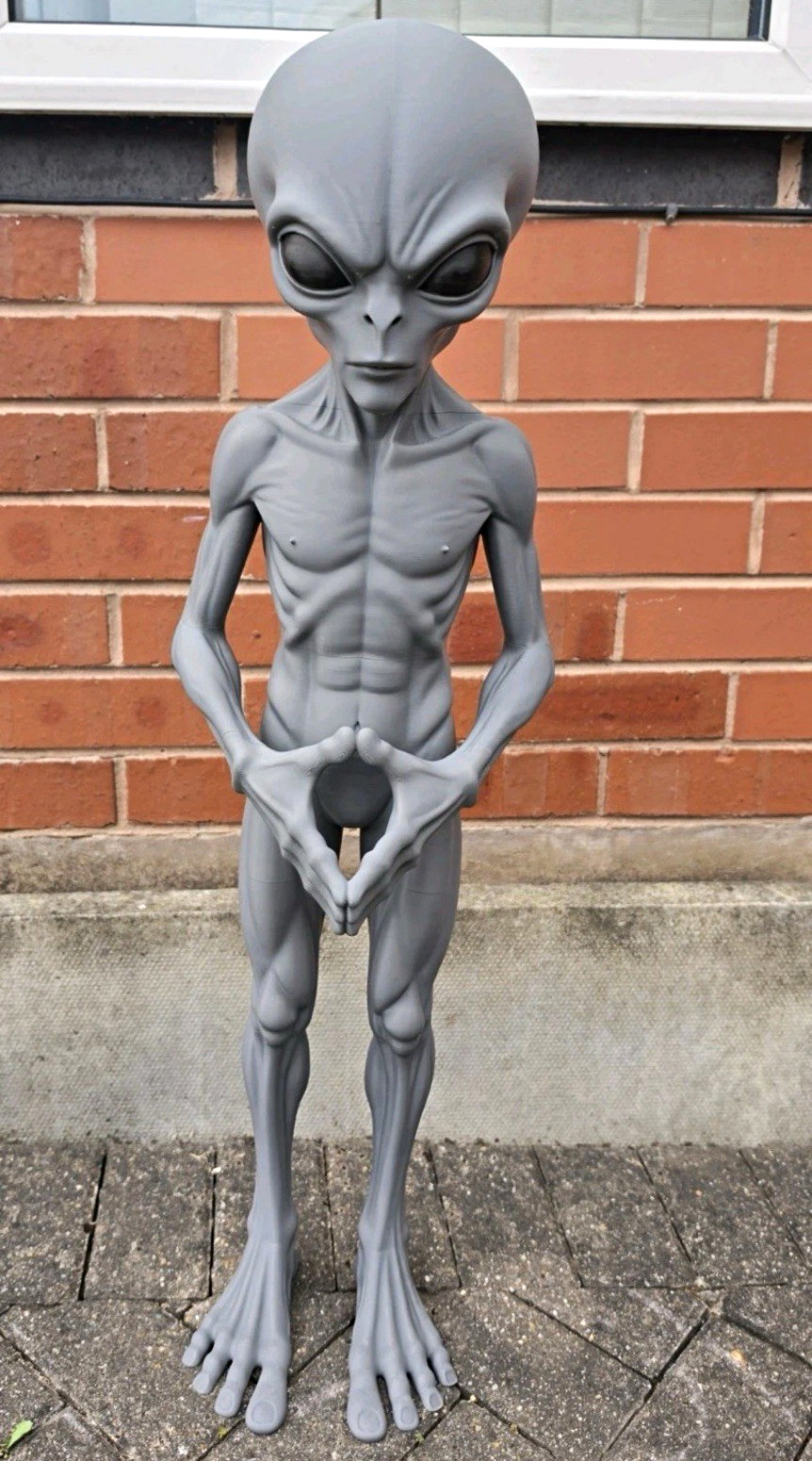 3ft tall alien collectible figure perfect for grave mancave or business even