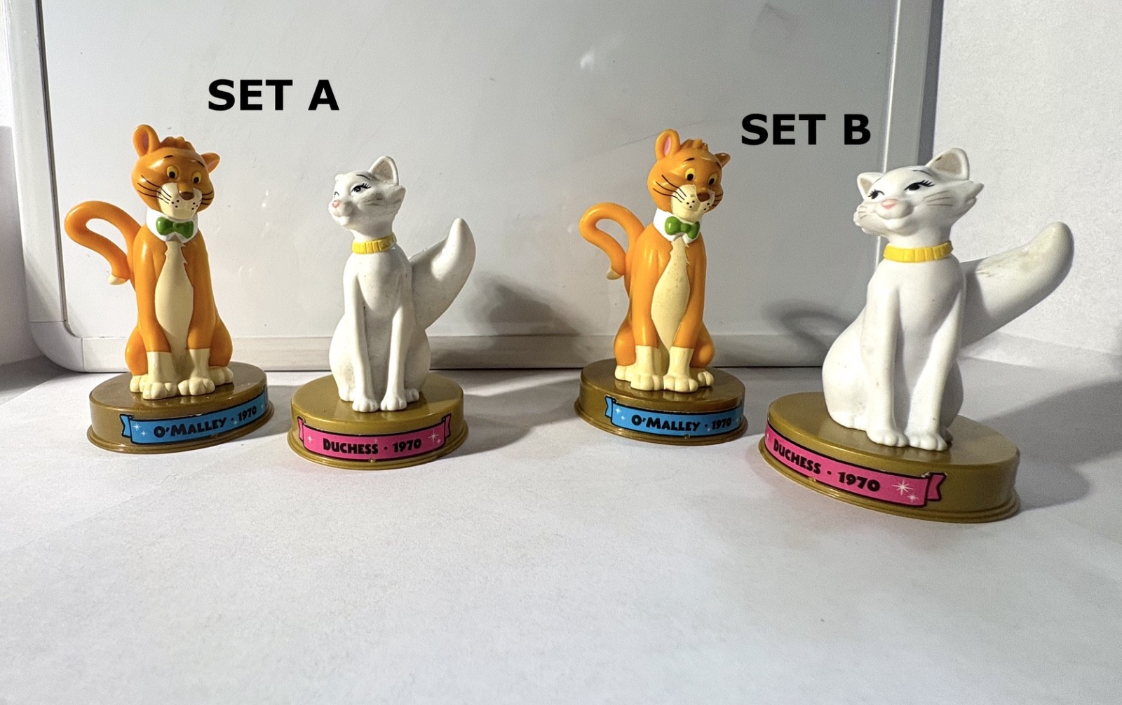 Disney 2002 McDonald's Toys-Aristocats-O'Malley & Duchess-2 sets