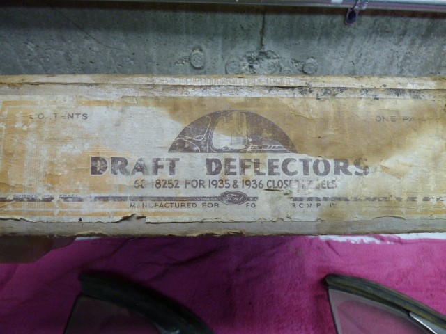 RARE ACCESSORY 1935 36 Ford DRAFT DEFLECTORS new-old-stock in box