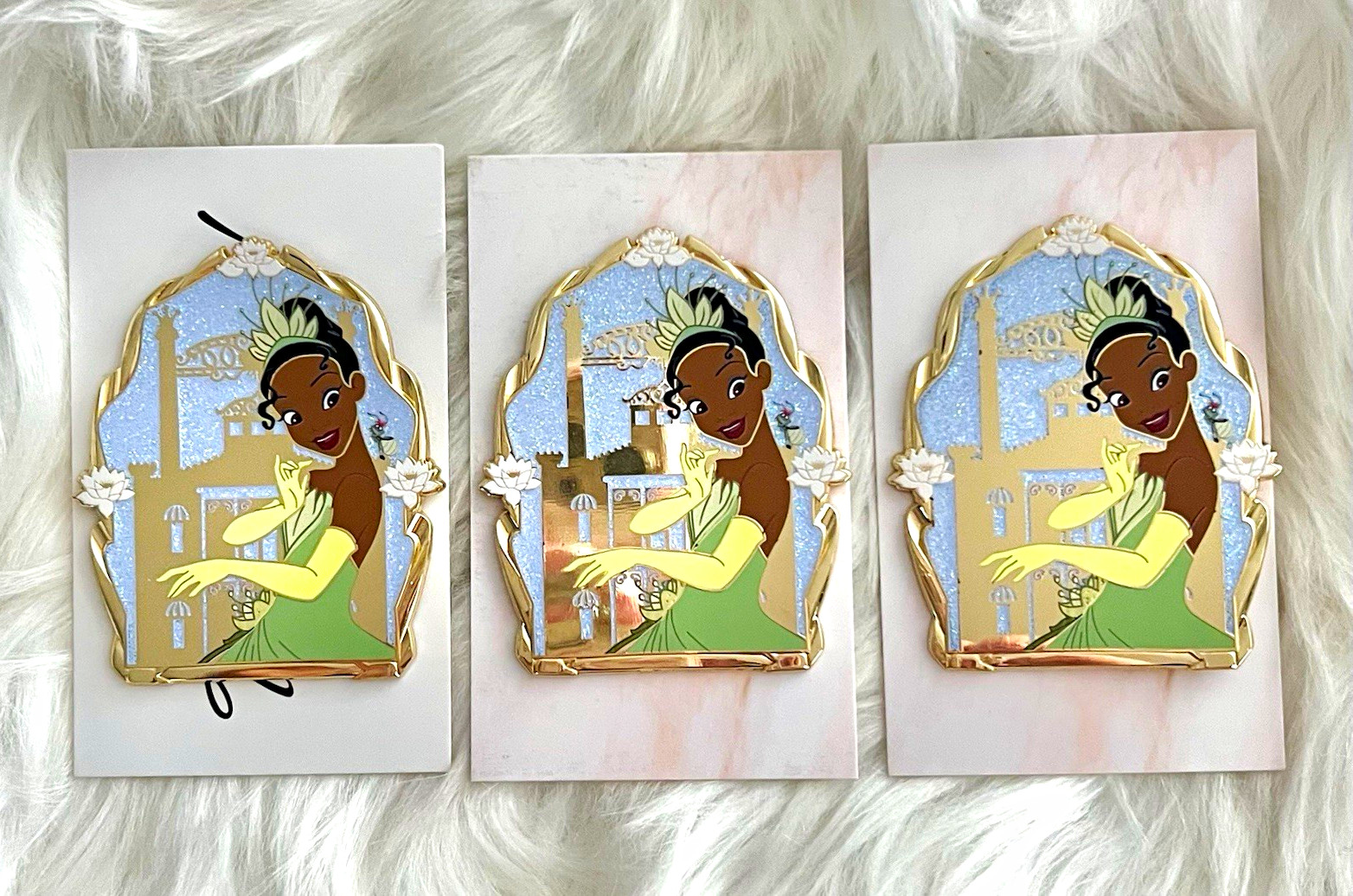 ATTN RESELLERS- Set of 3 Disney PALM Princess TIANA PAL and Castle Jumbo Pins ATTN RESELLERS- Set of 3 Disney PALM Princess TIANA PAL and Castle Jumbo Pins