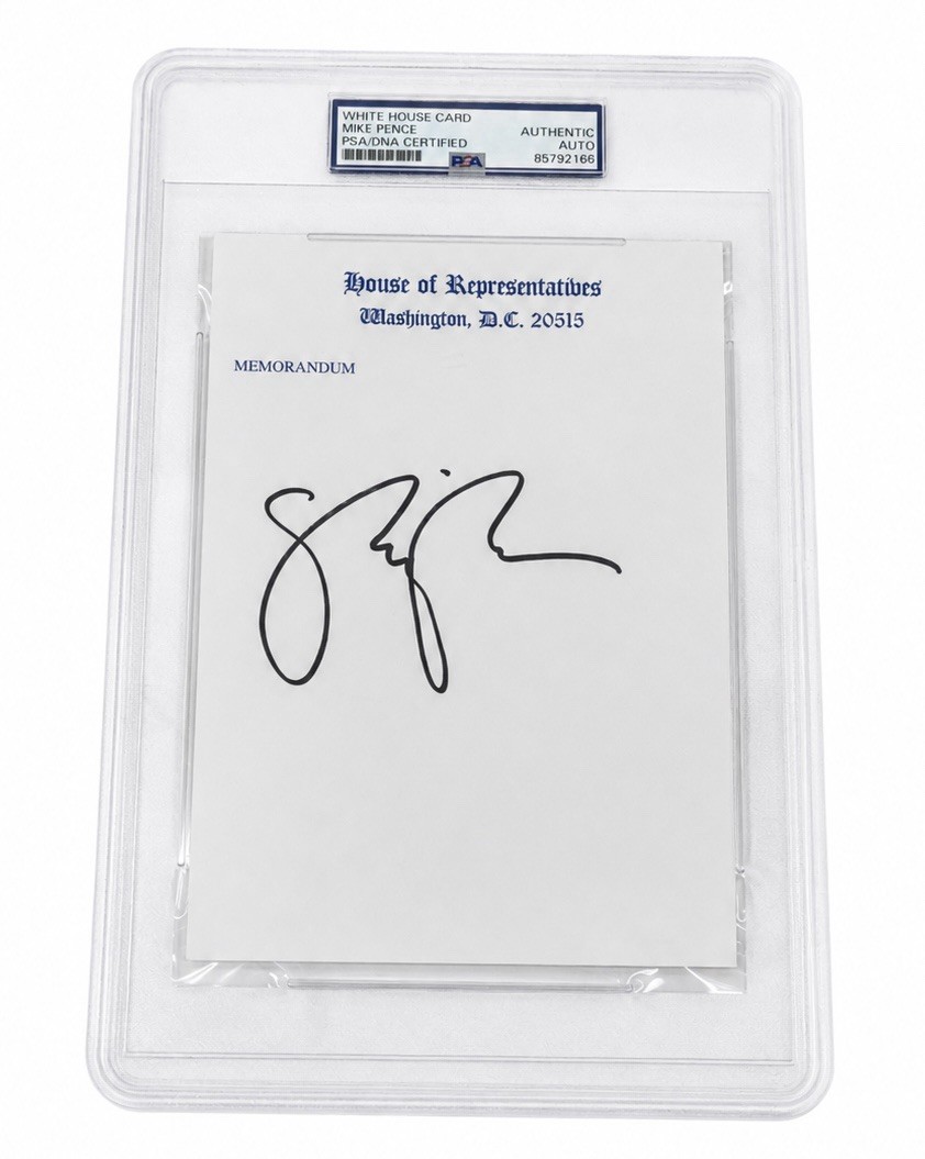 MIKE PENCE FORMER VICE PRESIDENT PSA DNA AUTOGRAPHED SIGNED CUT WHITE HOUSE RARE