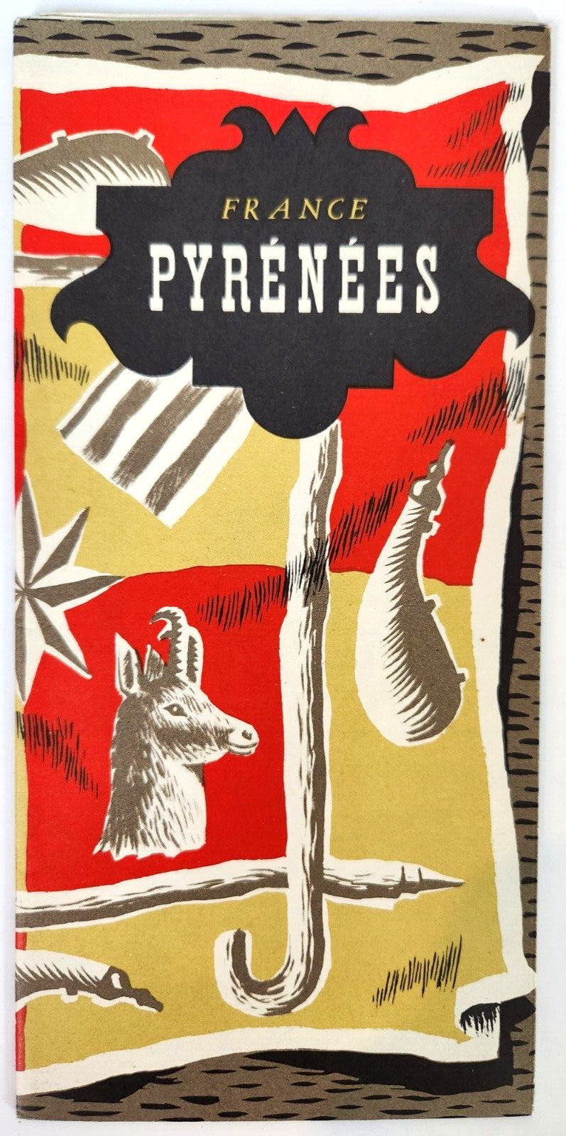 France Pyrenees Mountains Vintage 1953 Travel Tourist Map Brochure France Pyrenees Mountains Vintage 1953 Travel Tourist Map Brochure