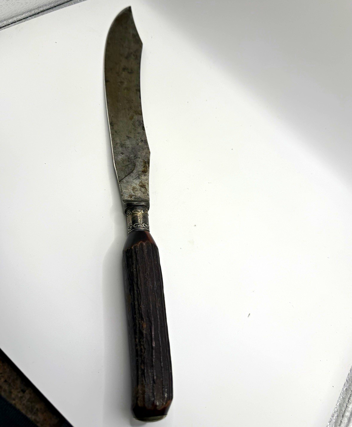 Antique Norvell Shapleigh Hardware Stag Handle Curved Blade Knife High Grade Antique Norvell Shapleigh Hardware Stag Handle Curved Blade Knife High Grade