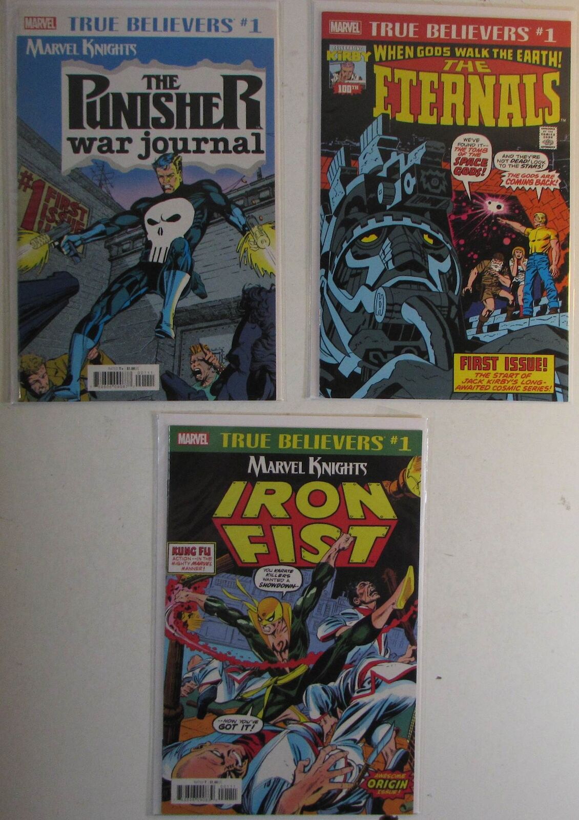 True Believers Lot 3 #Punisher War Journal 1,Eternals,Iron Fist Marvel Comics