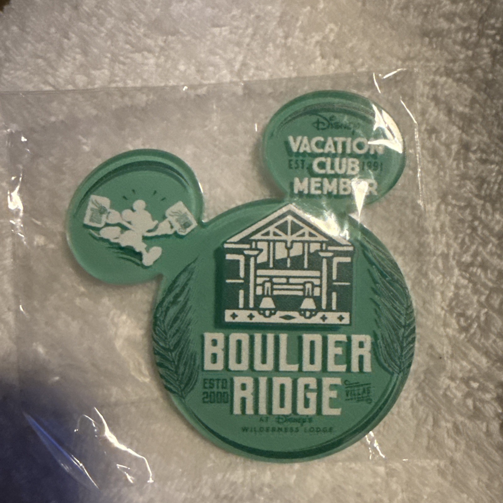 Disney Vacation Club Member Mickey Magnet-Boulder Ridge Green DVC