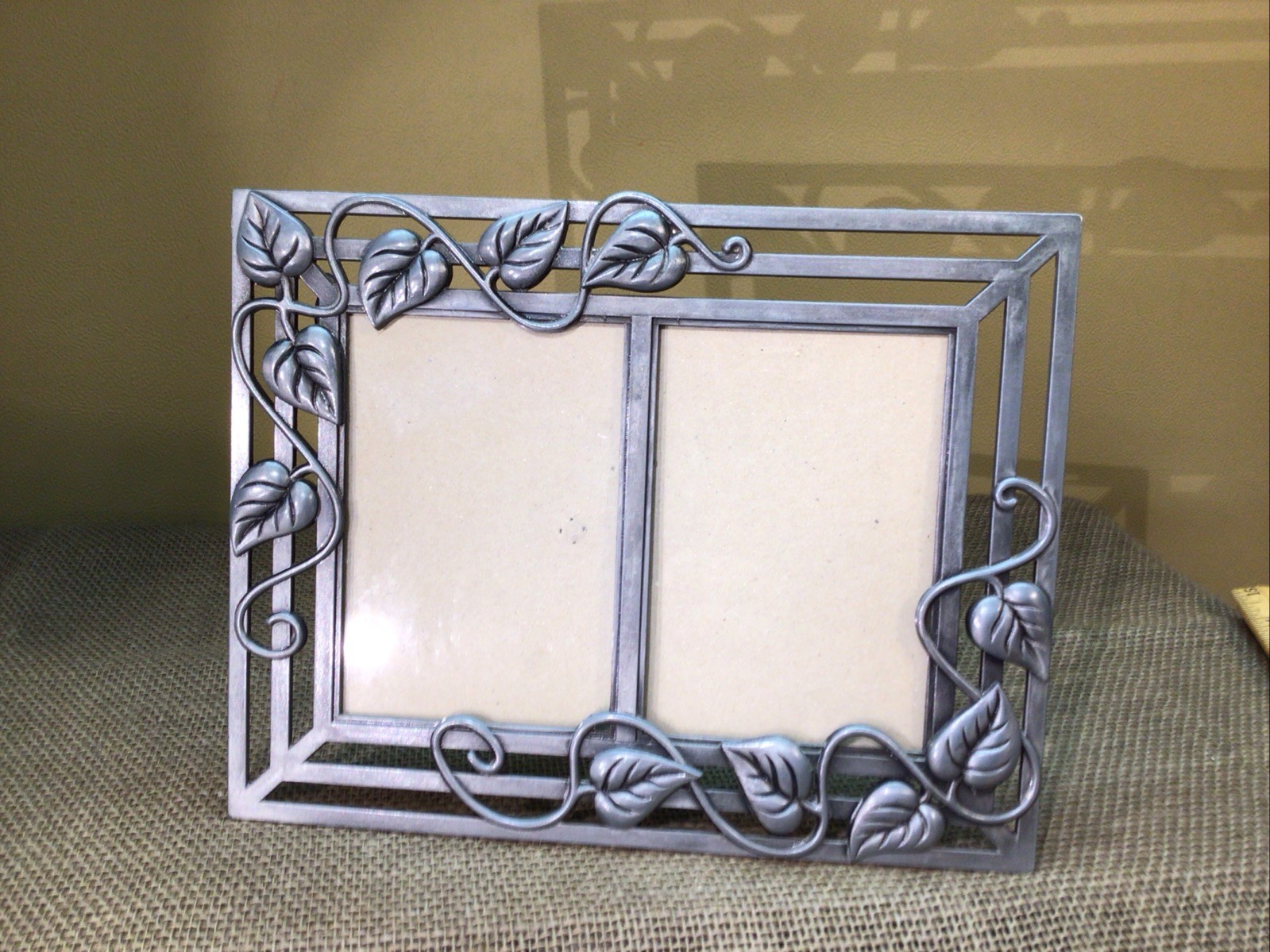 Picture Frame 1960s Unique 1960 Solid tungsten metal For 2 (3.5”x5”) Photos