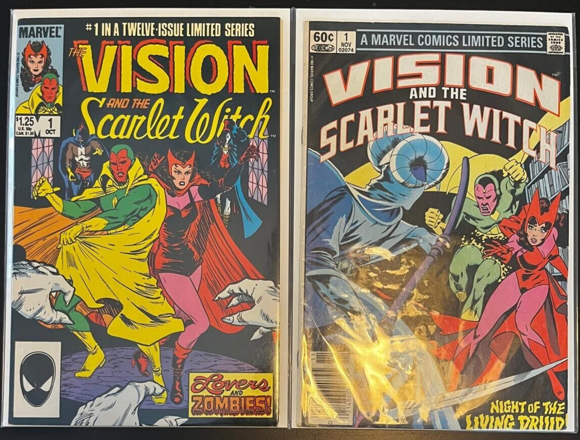 THE VISION AND THE SCARLET WITCH (2-Book) Marvel Comics LOT both #1 (1982-1985)