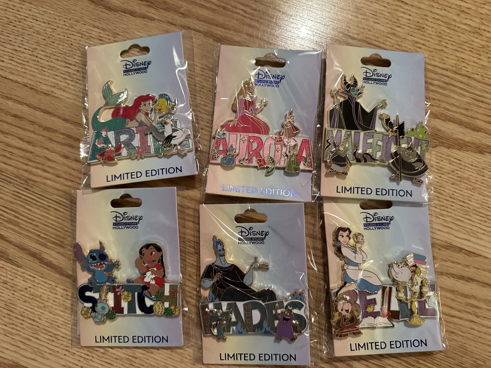 DSSH All in a Name Pin - Ariel Aurora Malificent Stitch Hades Belle