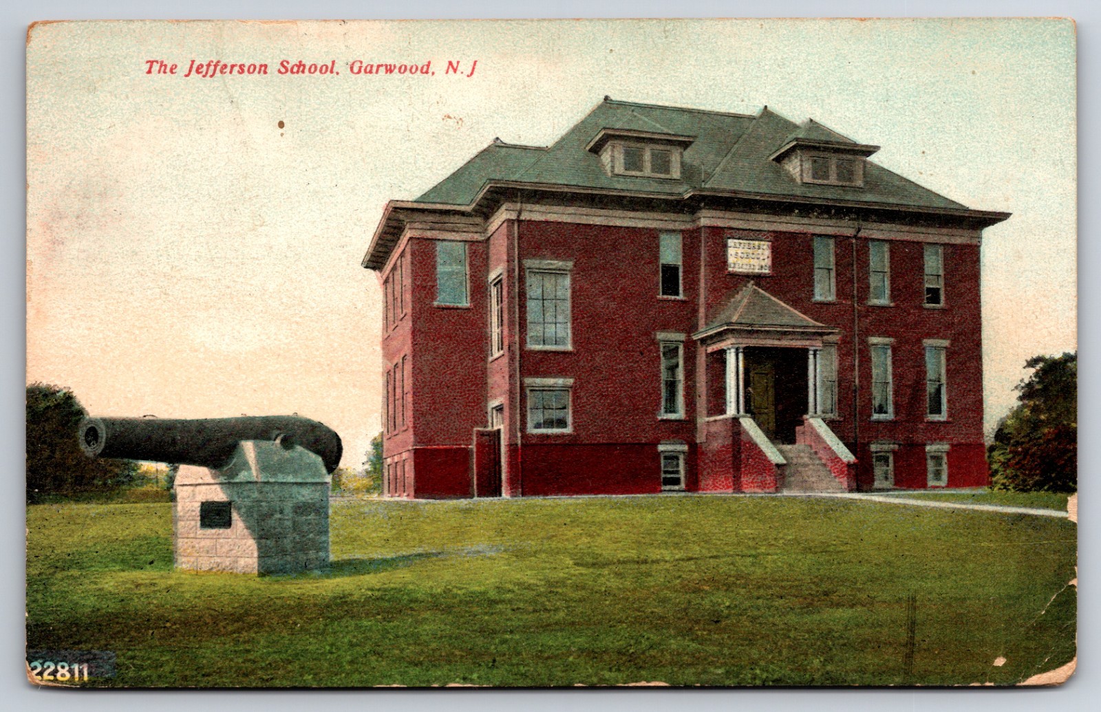 The Jefferson School Garwood New Jersey NJ c1910 Postcard