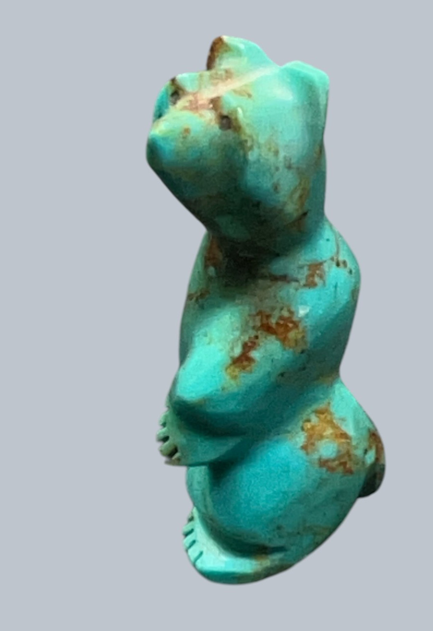 vtg turquoise standing bear fetish artist unkown vtg turquoise standing bear fetish artist unkown