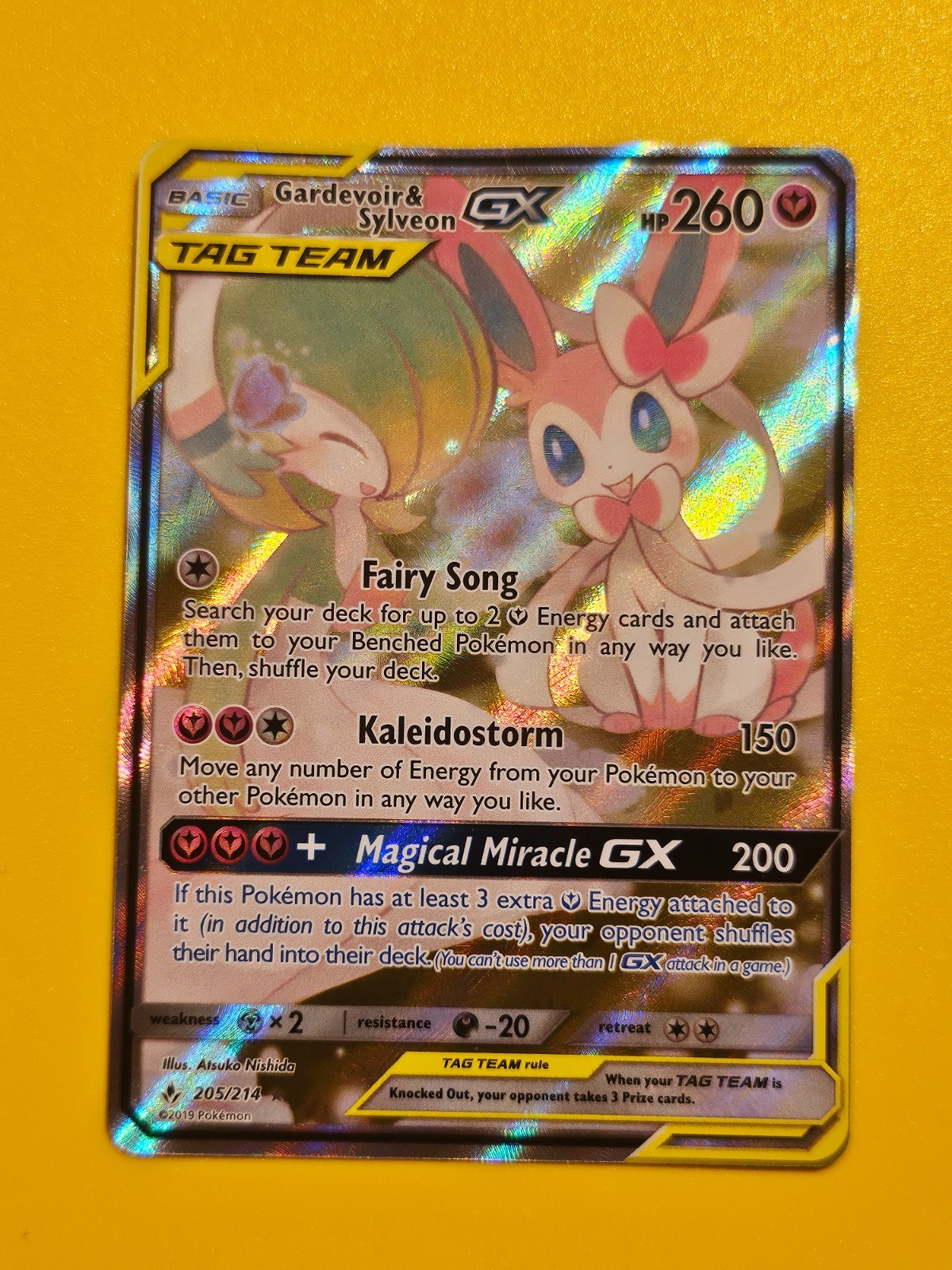 Pokemon Gardevoir & Sylveon GX 205/214 - Unbroken Bonds - Full Art