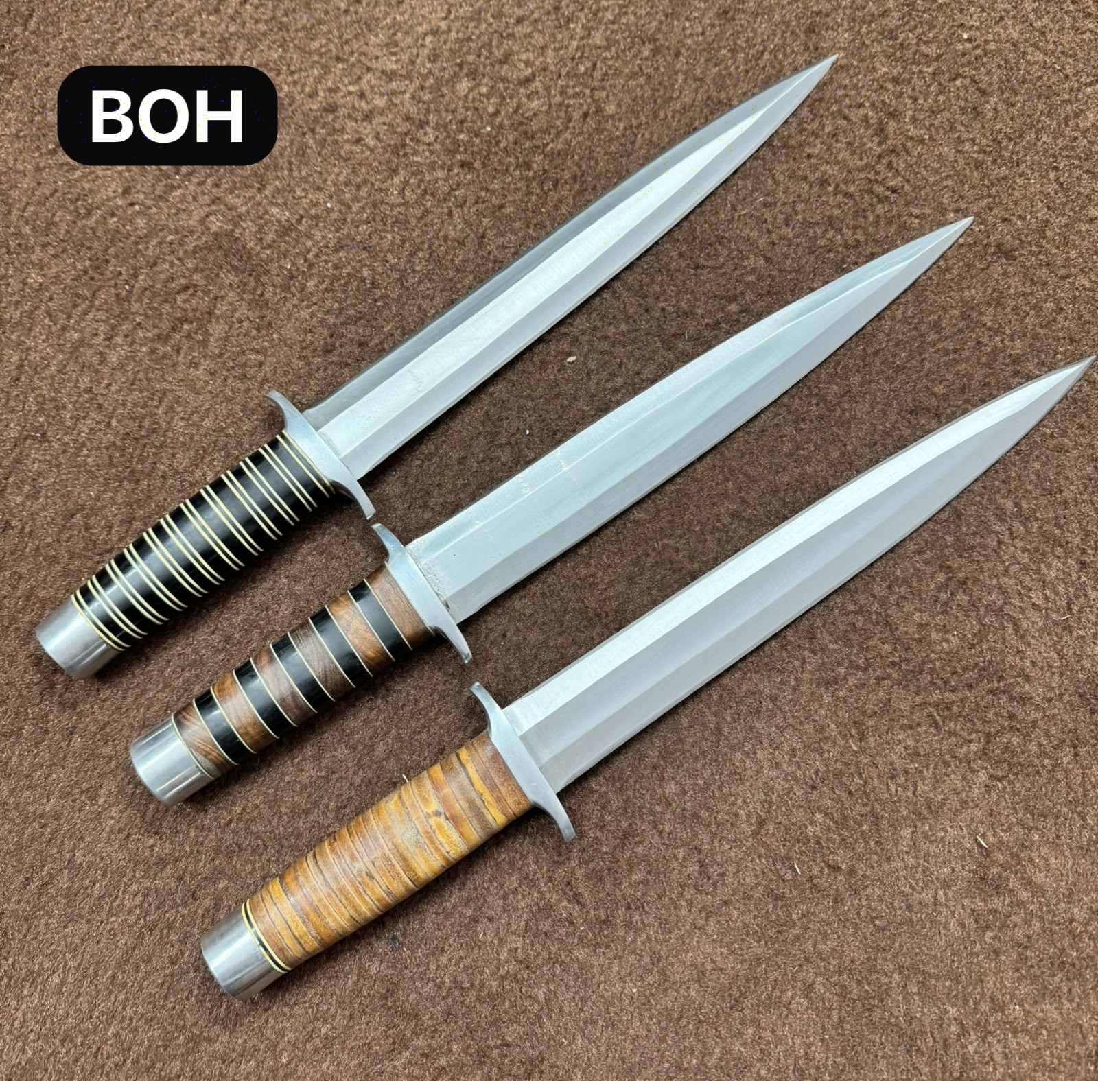 Lot of 3pcs-Custom Handmade D2 Steel Hunting Toothpick Dagger Bowie Knives-Cover