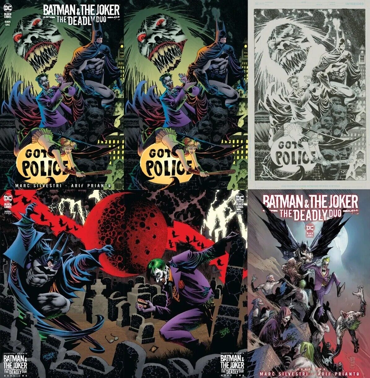 6 pack: exclusive KELLEY JONES DEADLY DUO 1 3pk & 2 B+C, 2A covers
