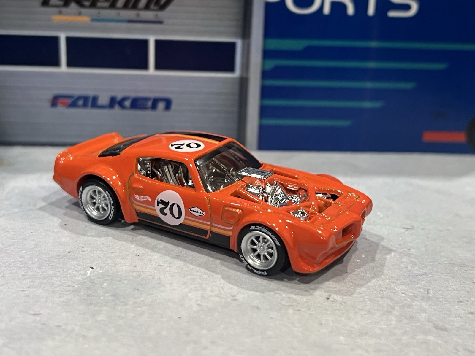 HOT WHEELS 1970 PONTIAC FIREBIRD. 2023 Kroger Orange Exclusive Wheel Swapped