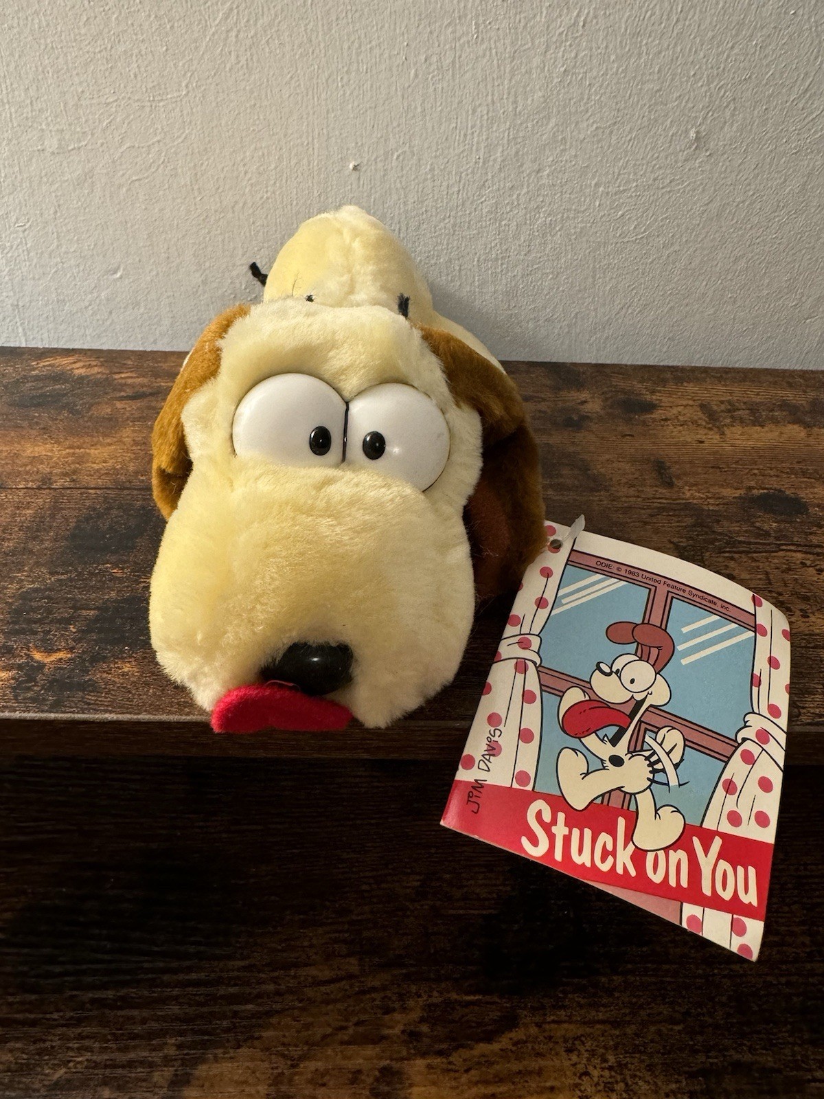 Vintage 1983 Garfield Odie Stuck On You Hang On Window Plush With Suction Cup