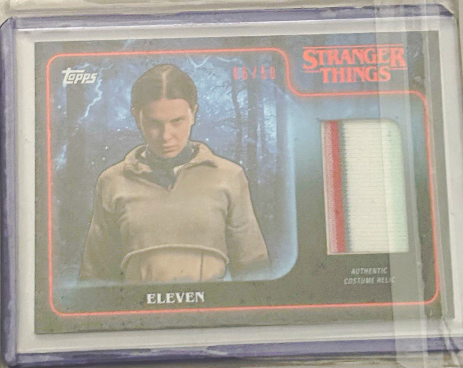 2025 Topps Stranger Things Eleven Blue Costume Relic Trading Card RARE