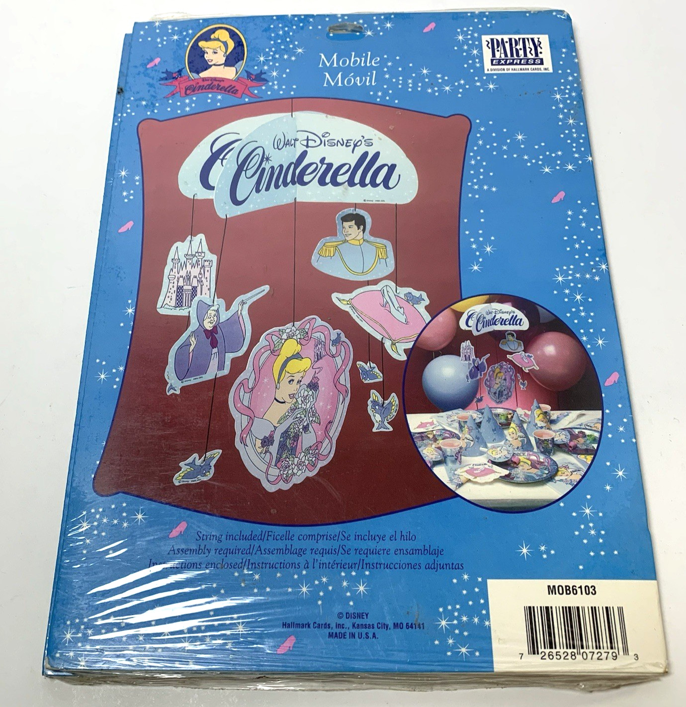 Vintage Hallmark Walt Disney Cinderella Birthday Mobile New in Package