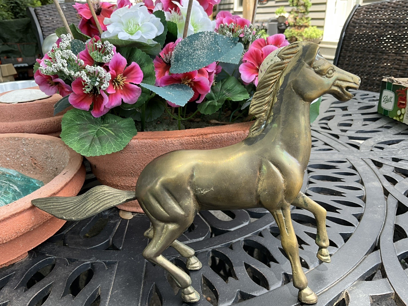 -Vintage Solid Brass Horse Figurine Sculptor 11.5\'\' Long -Vintage Solid Brass Horse Figurine Sculptor 11.5\'\' Long