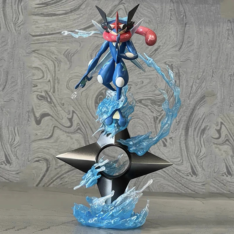 Pokemon Anime Figure 20CM Gk Greninja Water Shuriken Evolved Statue Model New
