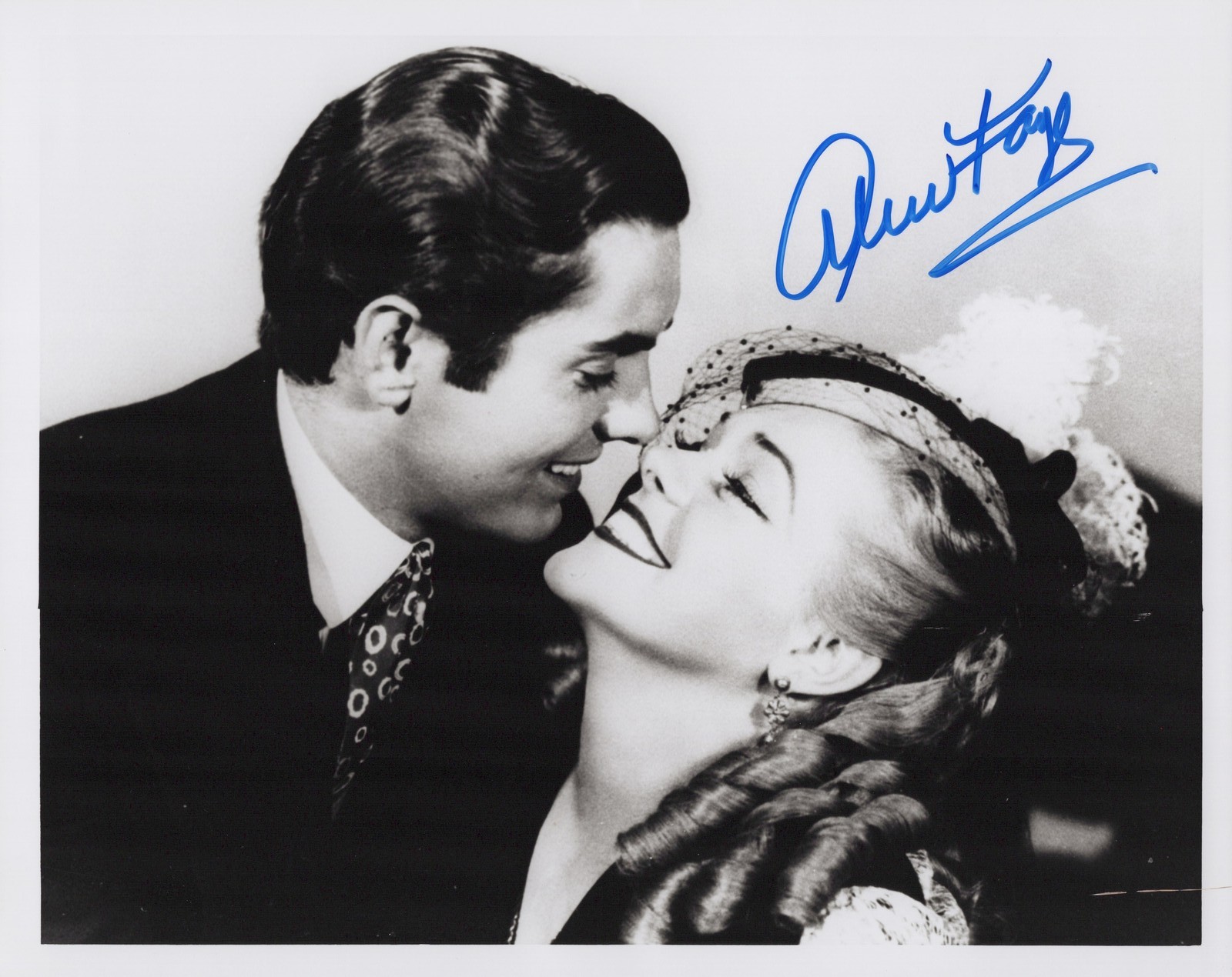 Alice Faye Hollywood romantic portrait 1940s still - Hand Signed Photo
