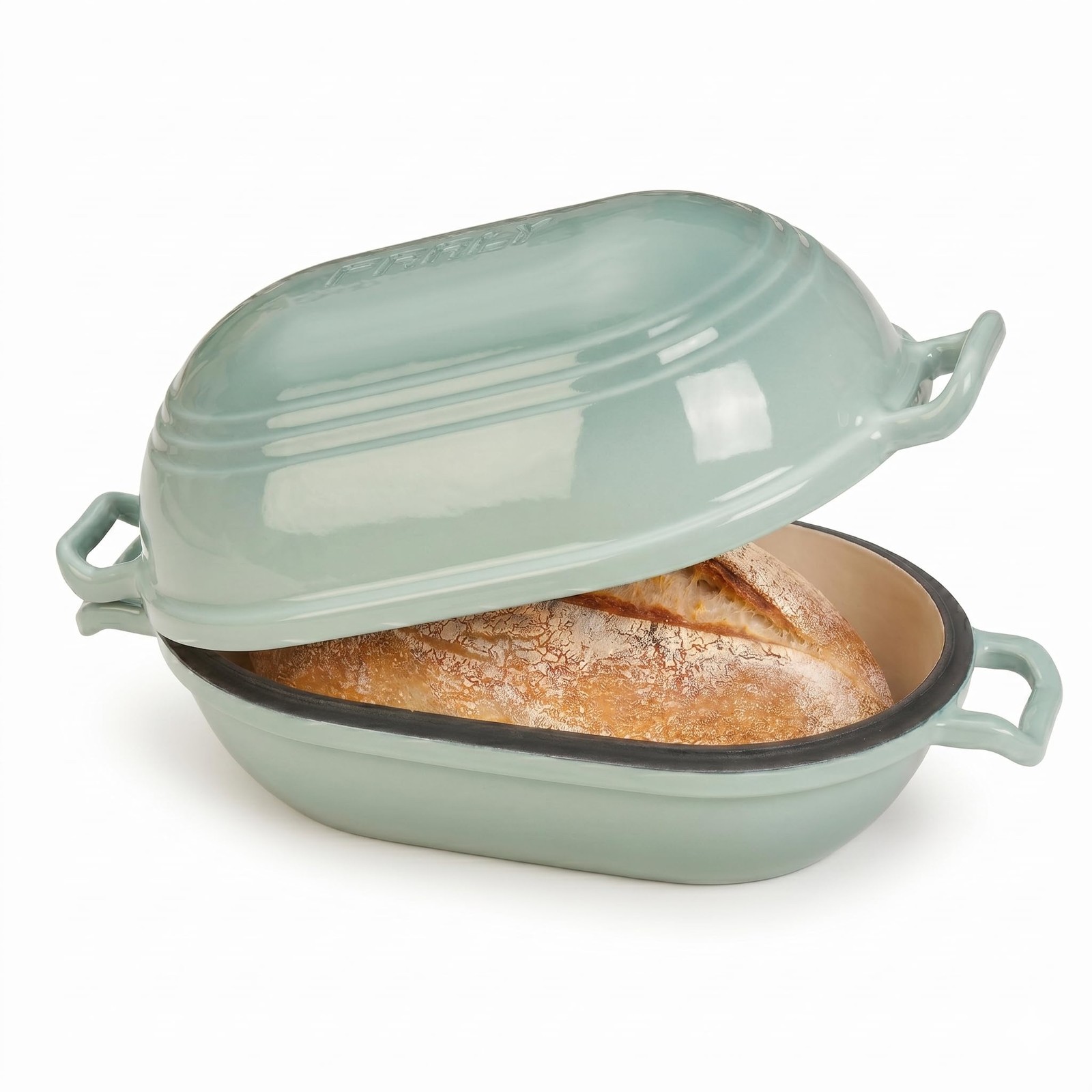 Enameled Cast Iron Dutch Oven for Sourdough Bread Baking,11 x 7 Inch Oval Cas...