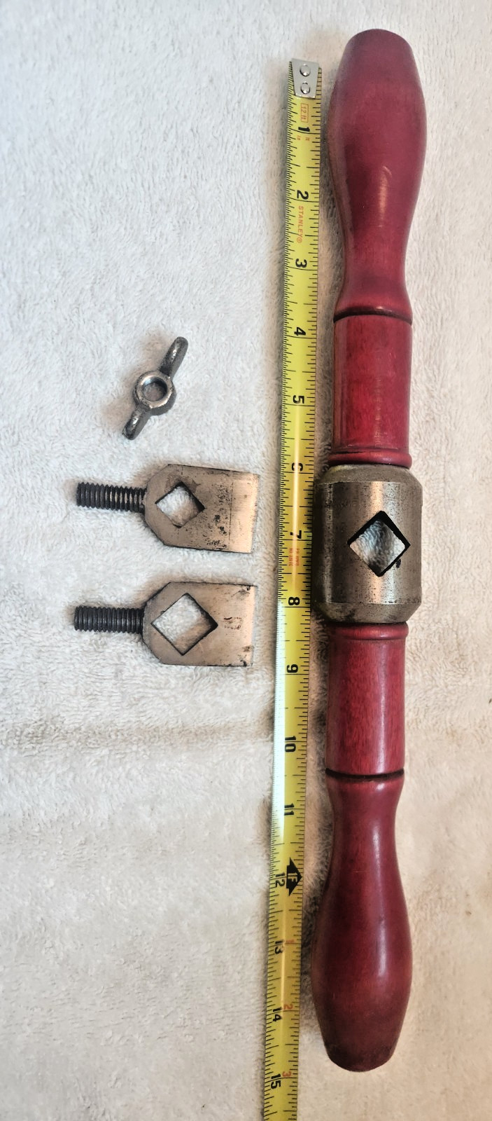 Antique Large James Swan Auger T Handle Timber Frame Bit Brace Tool Drill Bung