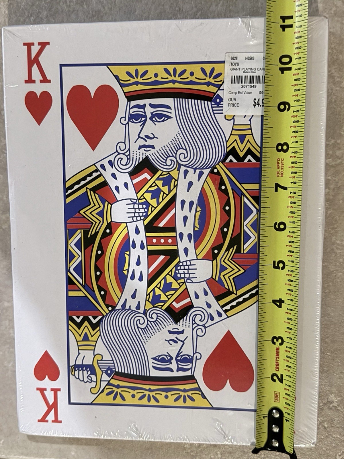 Jumbo Gigantic Playing Cards Deck 8x11in Factory Sealed King Size Novelty NIB