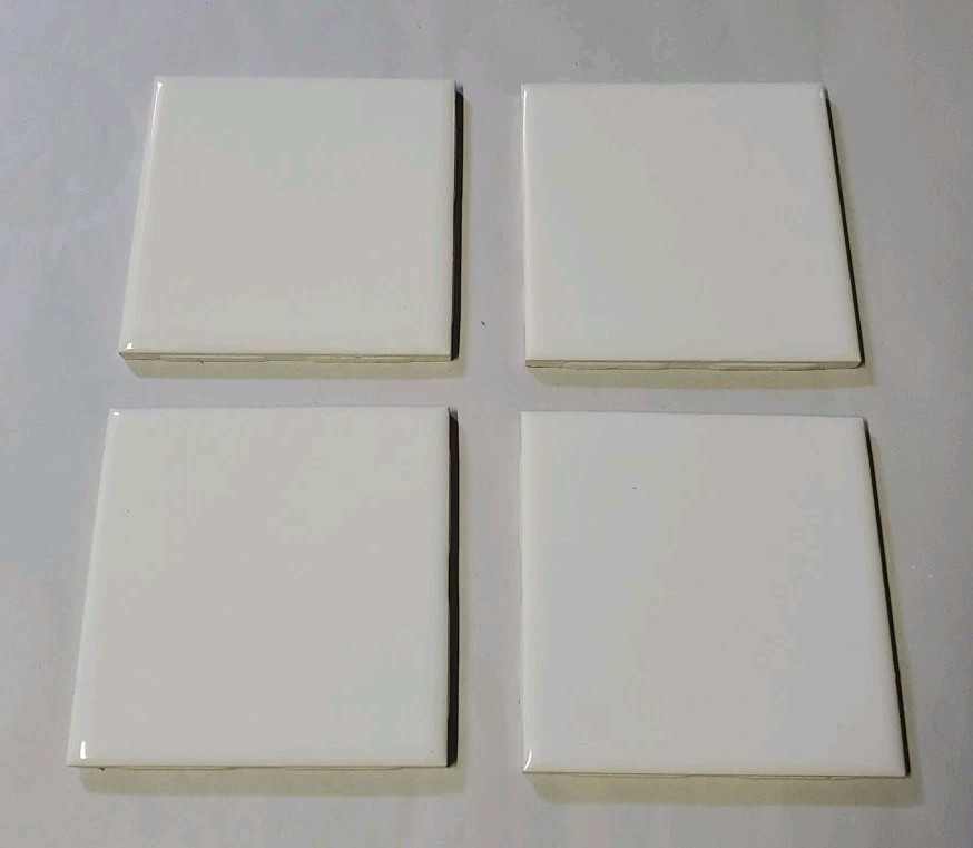 Vintage Mosaic Tile WHITE Ceramic 4 1/4\