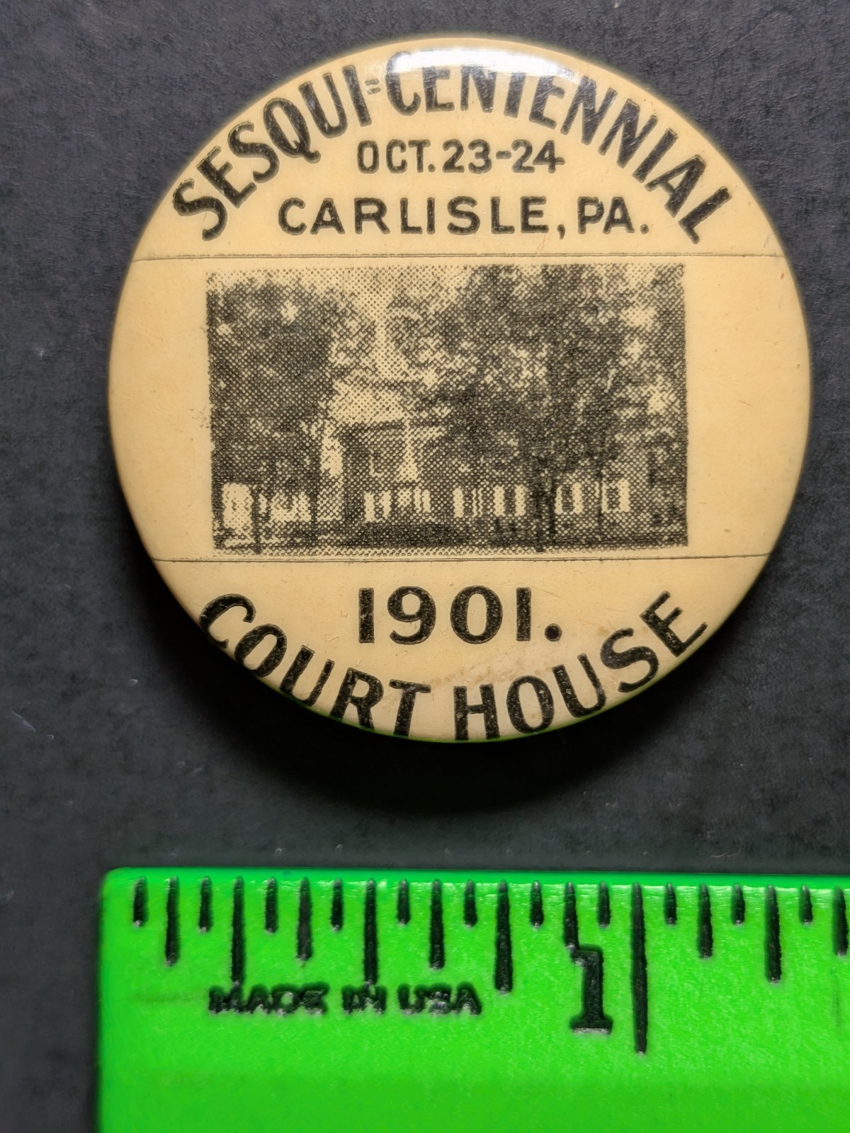 Vintage 1901 Carlisle Pennsylvania Court House Pinback Pin Vintage 1901 Carlisle Pennsylvania Court House Pinback Pin