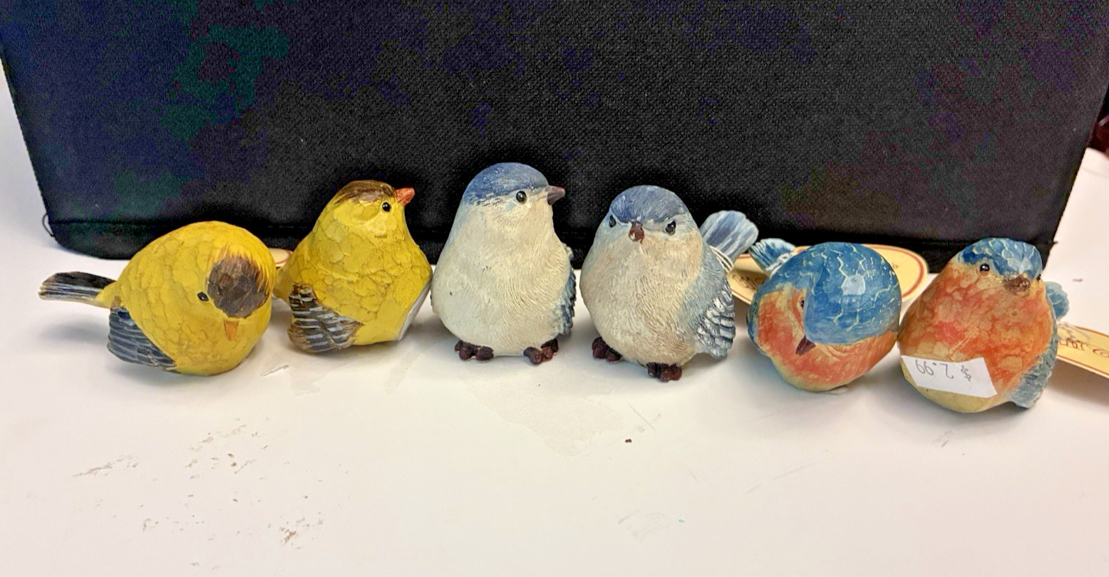 New Lot Of 6 Collections Brand Chubby Song Bird Figurines