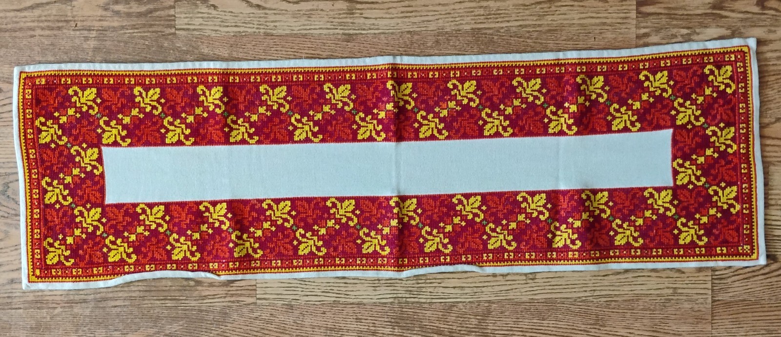 VTG Ukrainian Folk Art Embroidered Needlework Table Runner 42 x 12 very nice VTG Ukrainian Folk Art Embroidered Needlework Table Runner 42 x 12 very nice