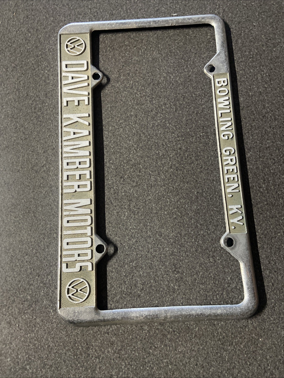 Vintage Dave Kamber Motors Bowling Green Volkswagen Dealers License Plate Frame Vintage Dave Kamber Motors Bowling Green Volkswagen Dealers License Plate Frame