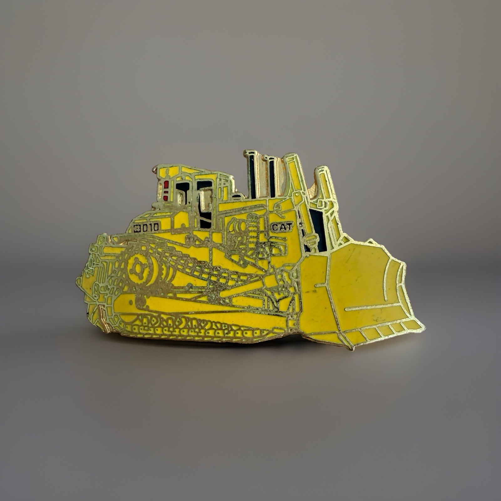 Vintage CAT D10 Bulldozer Enamel Pin Morton Jaycees Construction Equipment 