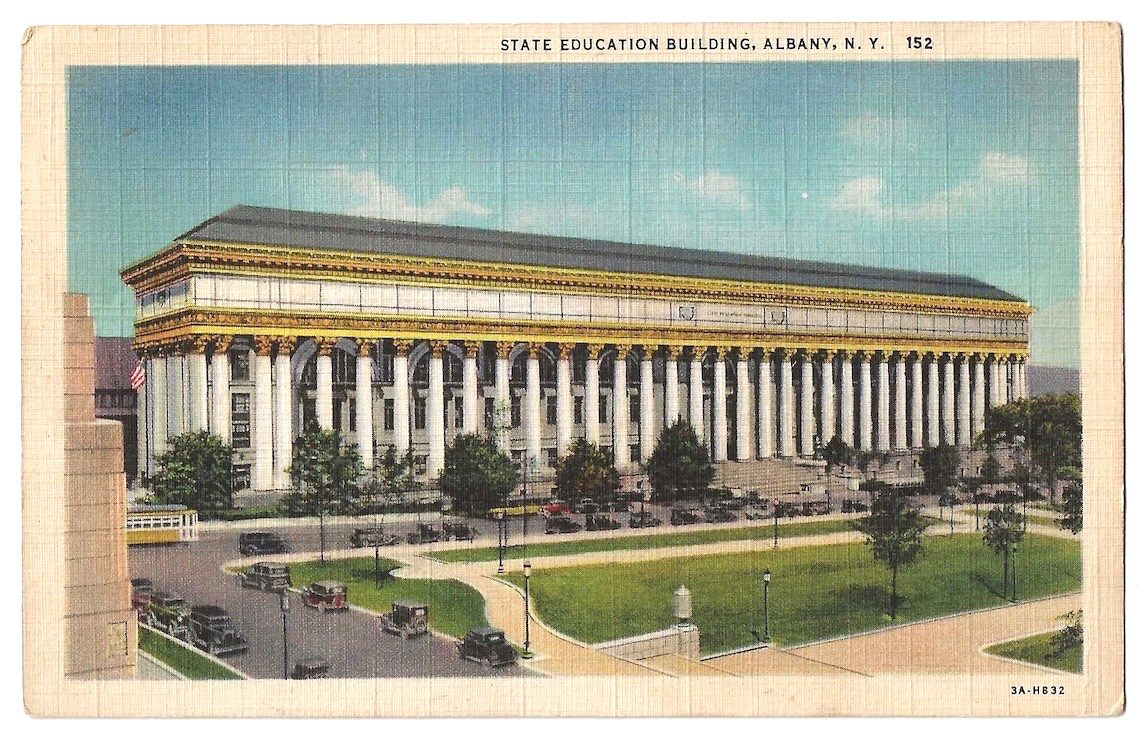 Albany New York c1930\'s State Education Building, vintage car