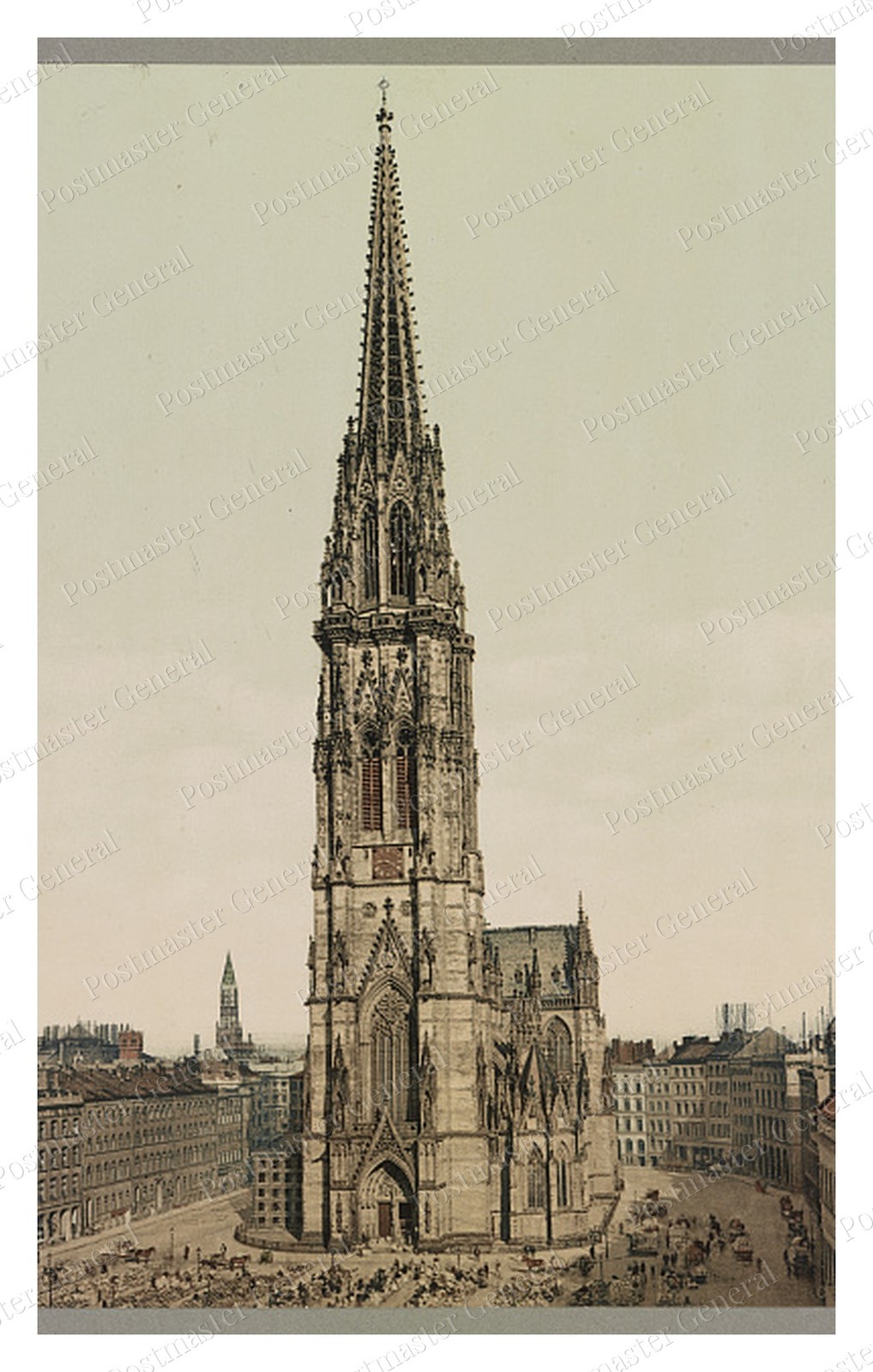 Hamburg St. Nicholas Church Standard Postcard COPY RPPC