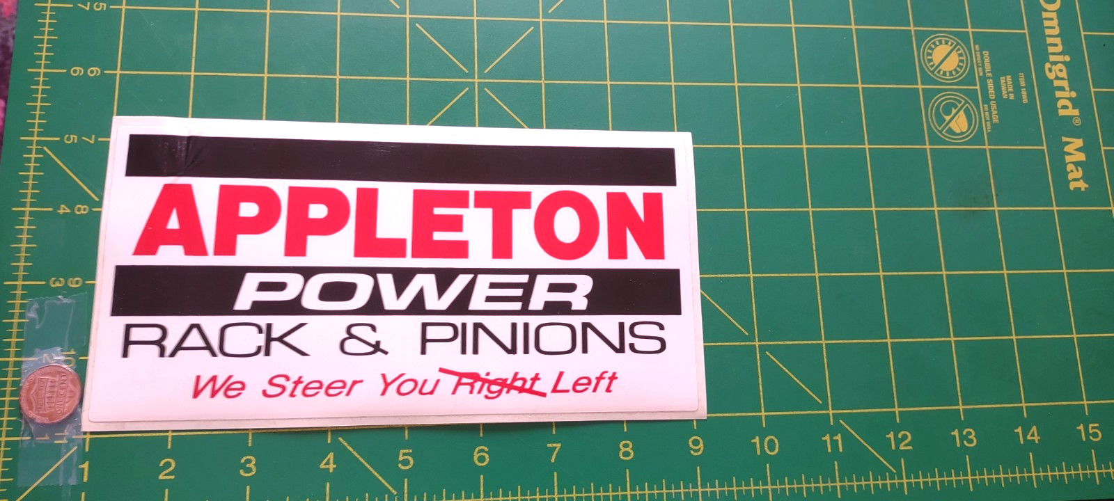 Vintage APPLETON Sticker Decal Original Old Stock