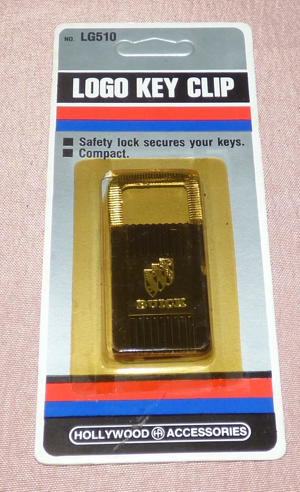 Vintage Buick Logo Key Clip Lock, Keychain, Hollywood Accessories