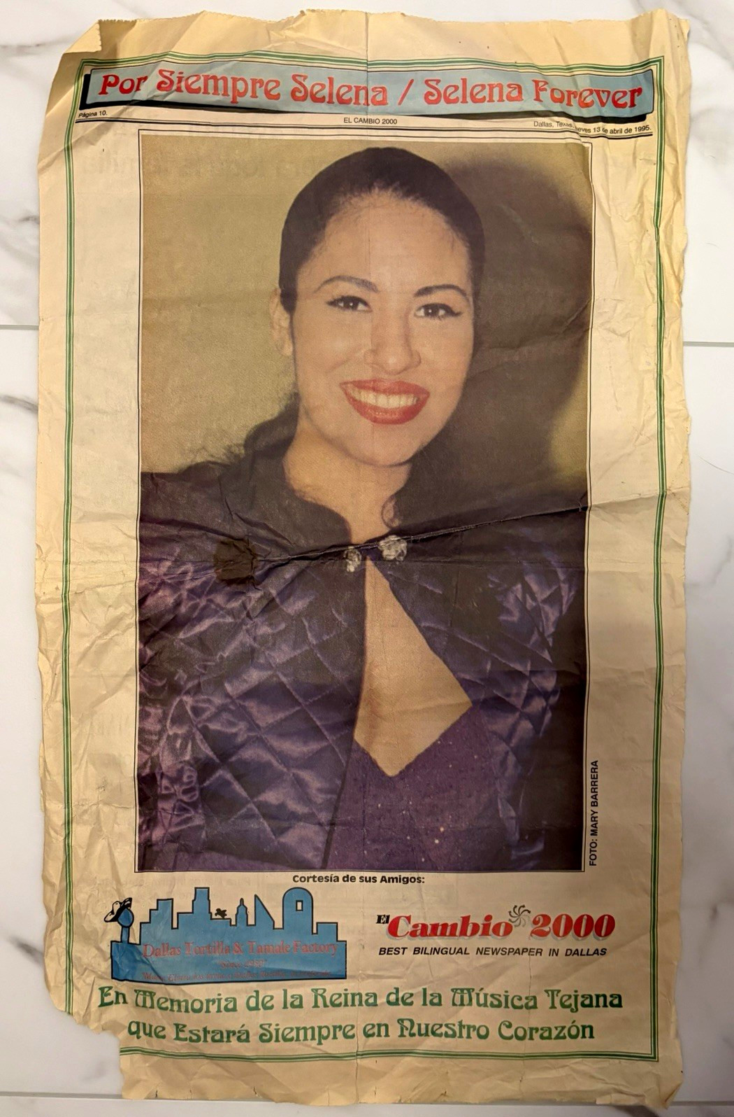 Dallas Texas Newspaper Insert April 1995 Por Siempre Selena Vintage VERY RARE