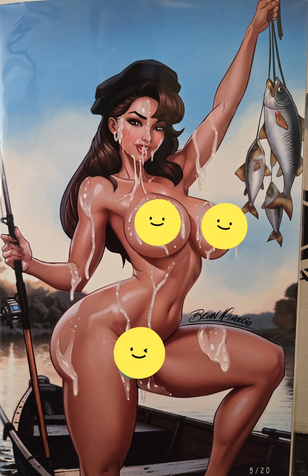 Queens Of Dixie #2 GONE FISHIN GLAZED NUDE Virgin Variant cover comic book rare Queens Of Dixie #2 GONE FISHIN GLAZED NUDE Virgin Variant cover comic book rare